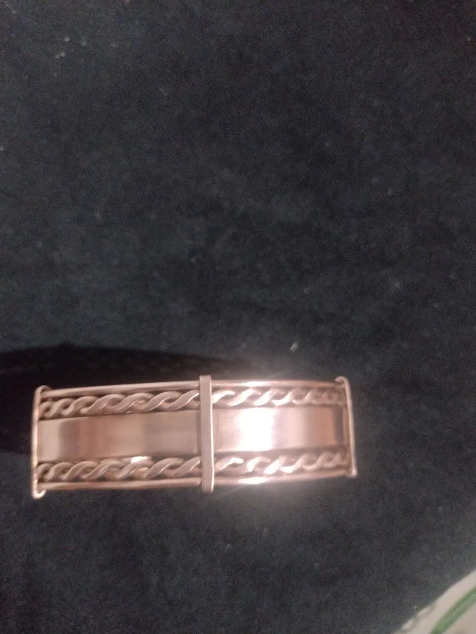 Pulseira de cobre natural artesanal ajustável 
