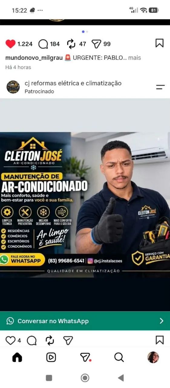 Instalação e manutenção de ar condicionado 