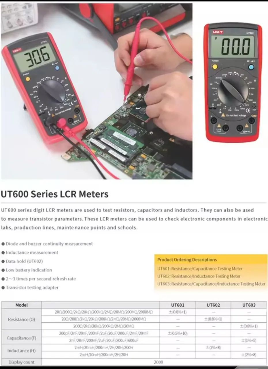 MEDIDOR DE CAPACITÂNCIA UNI-T UT693 - Foto 3