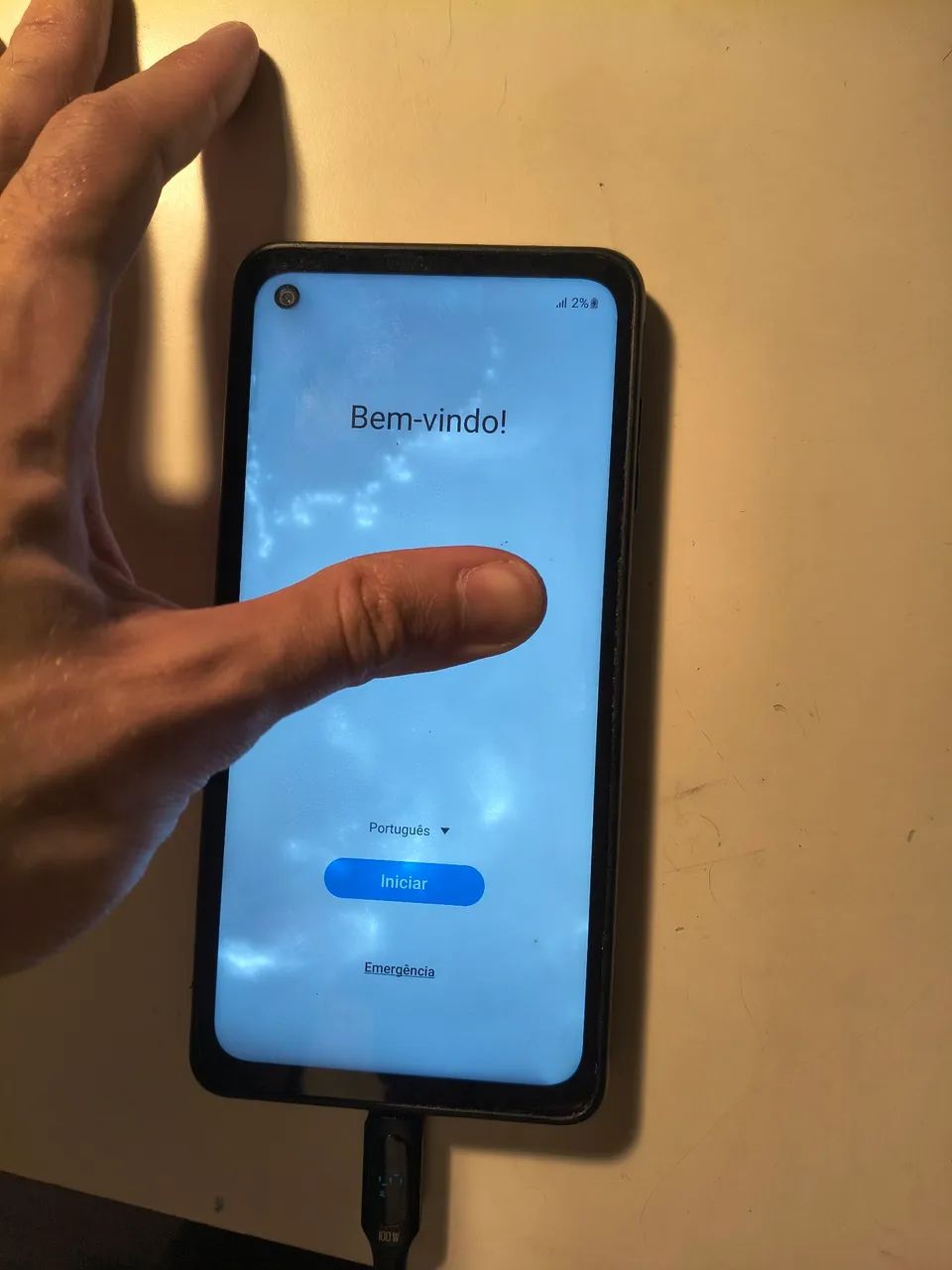 Galaxy xcover pro defeito tela