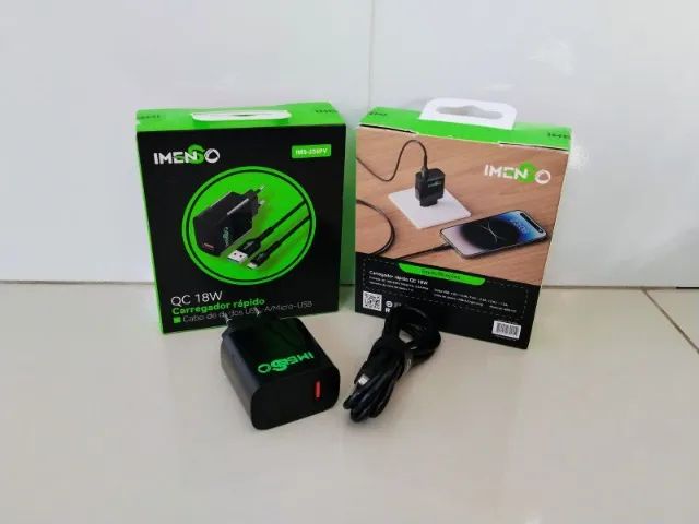 Carregador Turbo Imenso 18w com Cabo Tipo-C V8 e iPhone - Foto 2