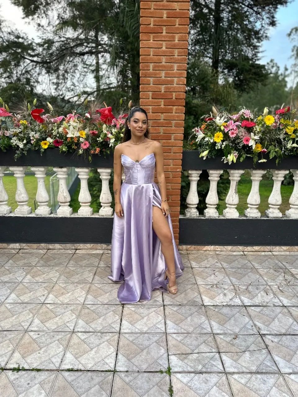 VESTIDO  DE FESTA - LILÁS - CETIM - Foto 2
