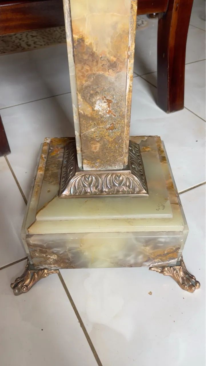Linda coluna antiga em ala basto e bronze - Foto 2