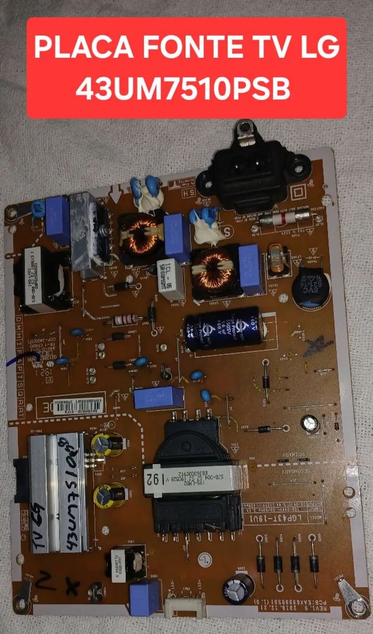 PLACA FONTE TV LG 43UM7510PSB 