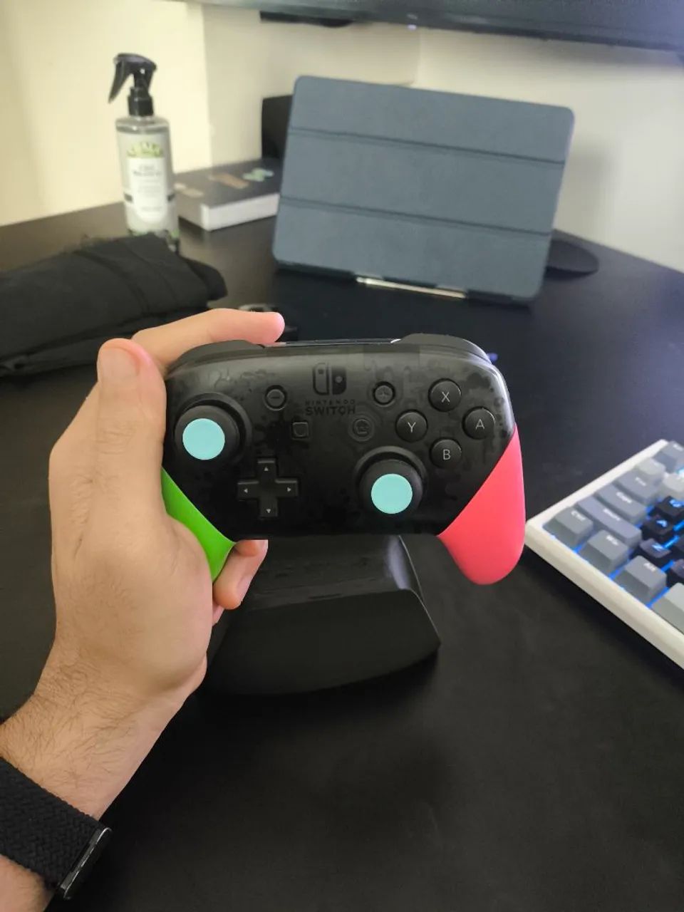 Nintendo Switch Pro Controller - Edição Especial Splatoon 2 + Base 3D Exclusiva - Foto 2