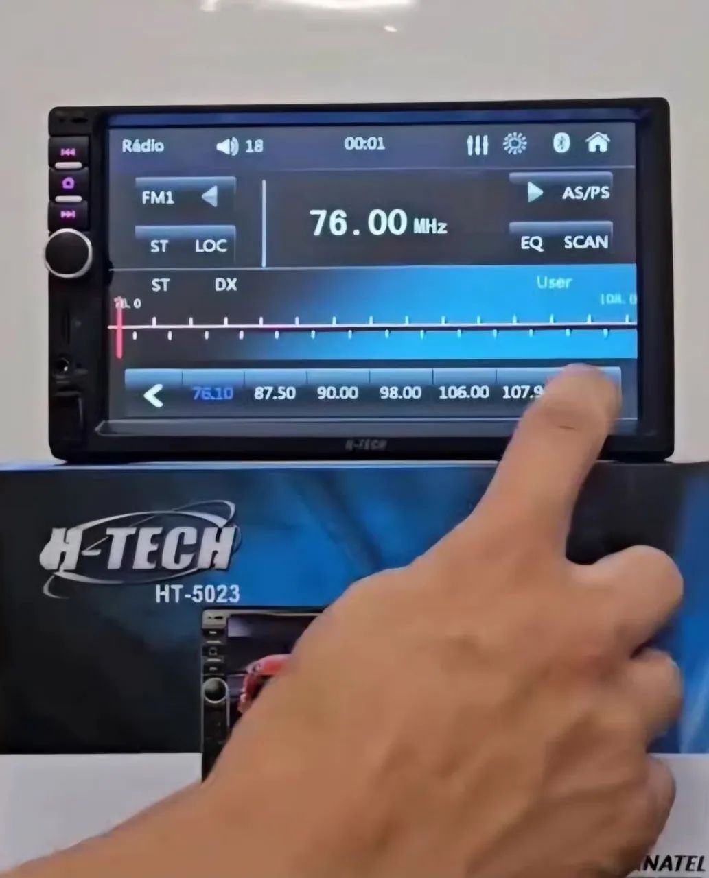 Central Multimídia bluetooth 7" H-Tech Nova na Caixa