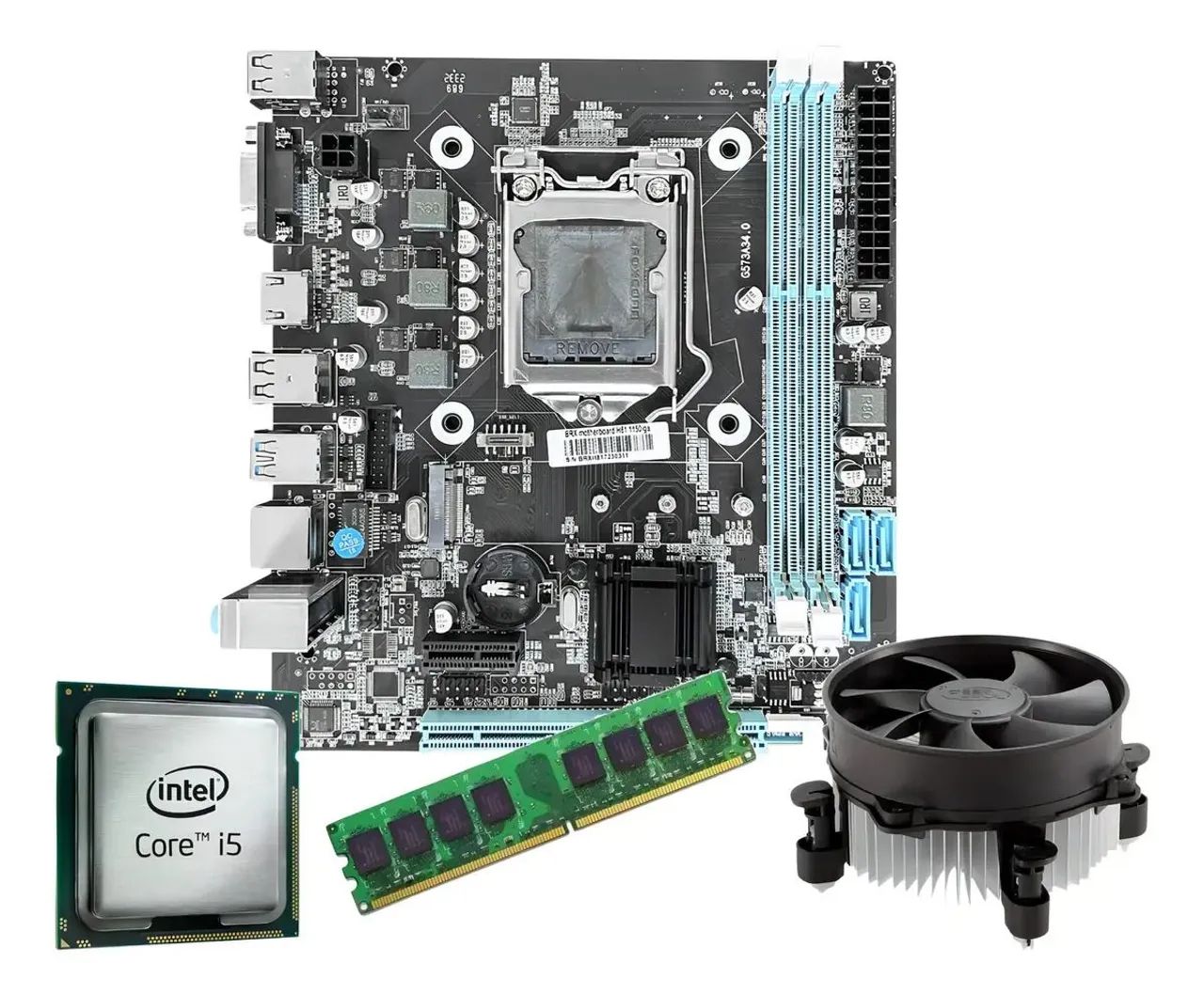 Kit Pl mãe H61 processador I5 2400 memoria 8 Gb ddr3 