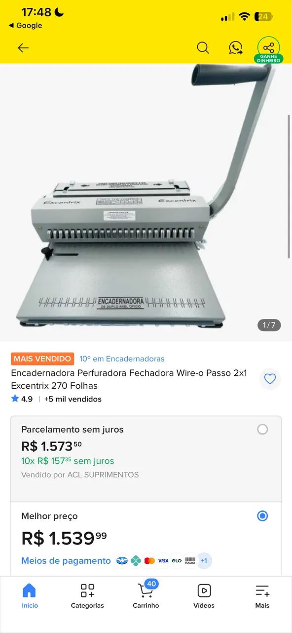 Máquina de encadernar 