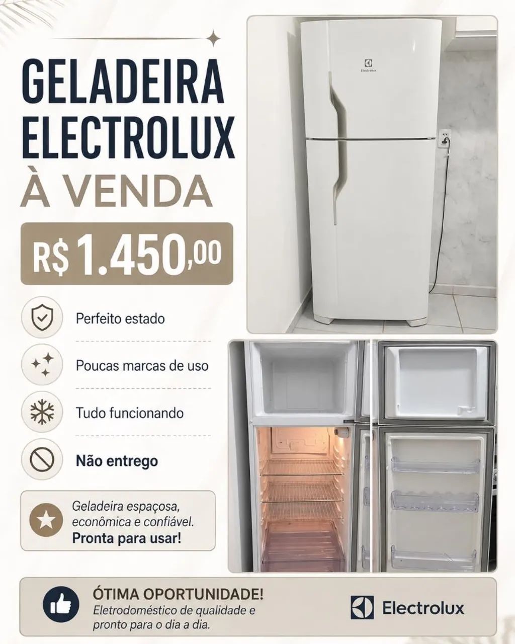 Vendo geladeira Electrolux 