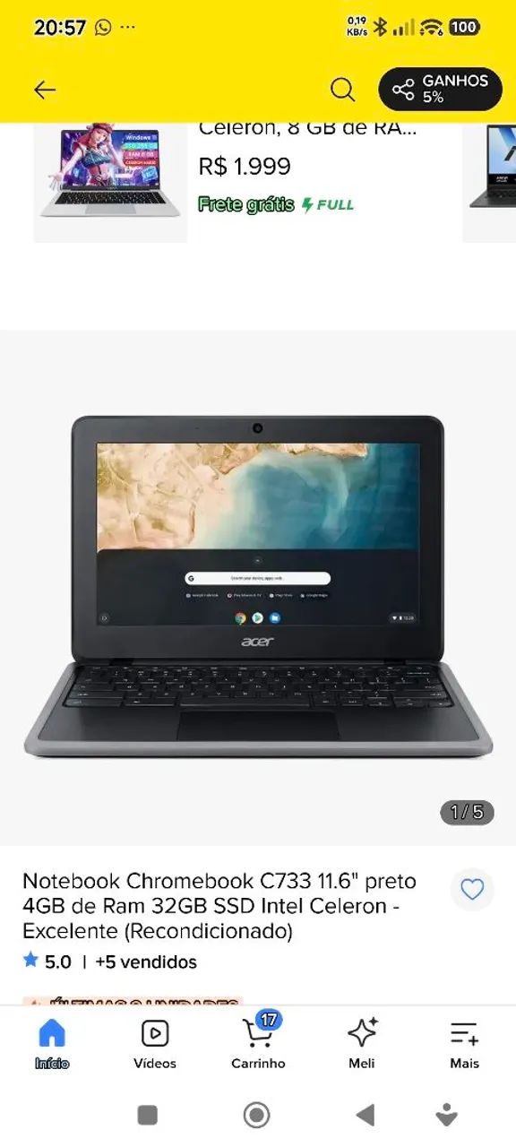 Notebook Acer c733 - Foto 5