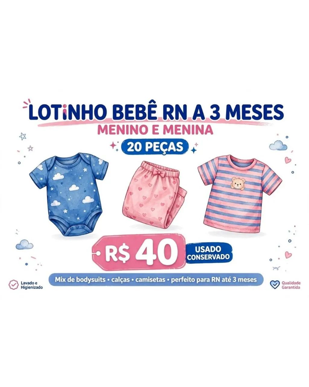 Lote de roupas de bebe