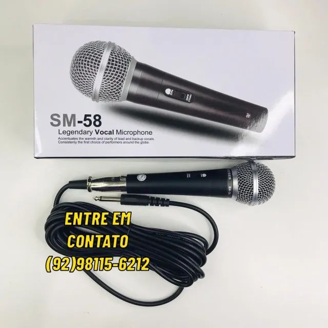 Microfone Profissional SM-58 com Fio - Entrega das 9 até 22hrs - Foto 2