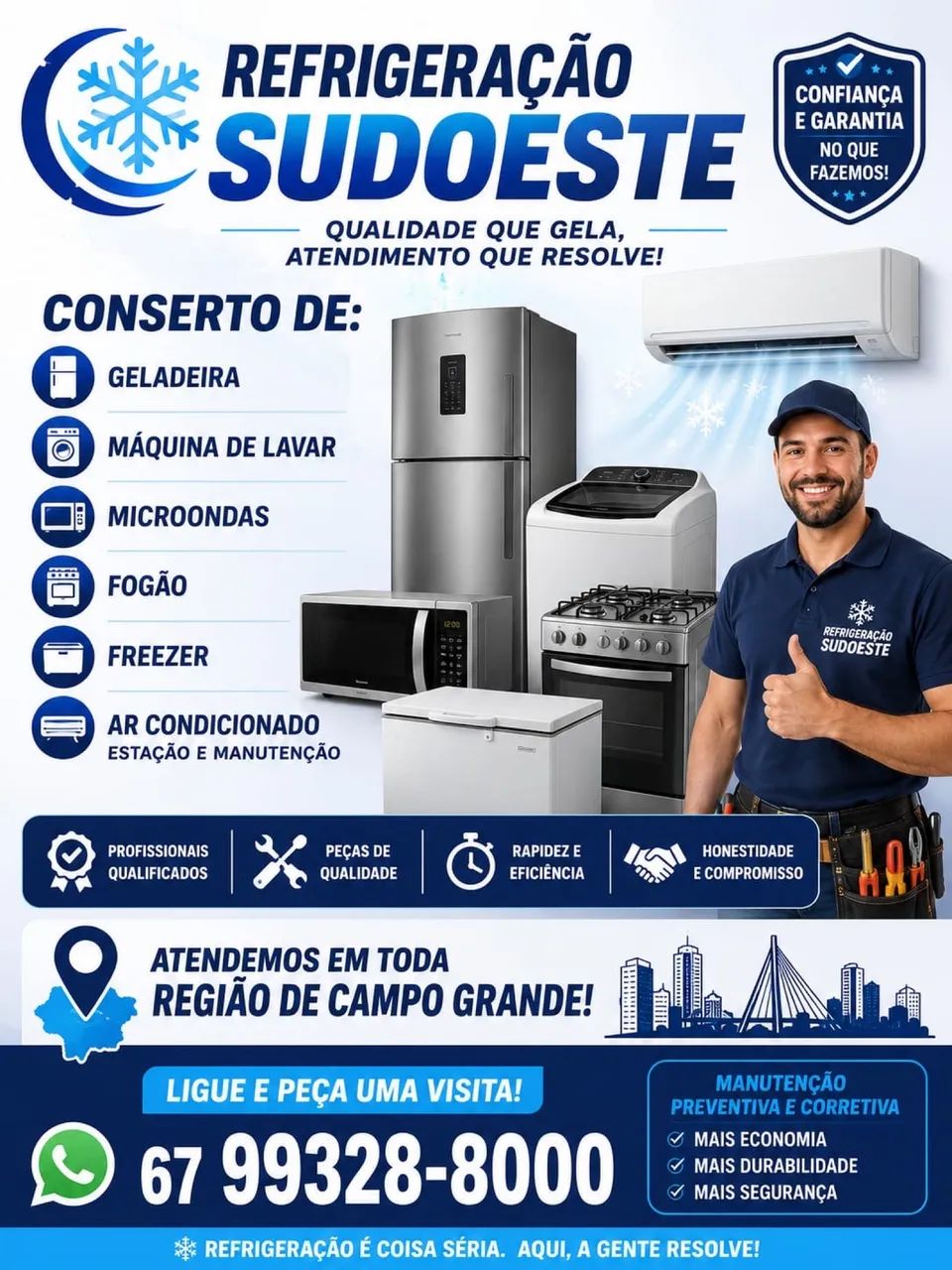 ? REFRIGERAÇÃO SUDOESTE - QUALIDADE QUE GELA, ATENDIMENTO QUE RESOLVE! ?