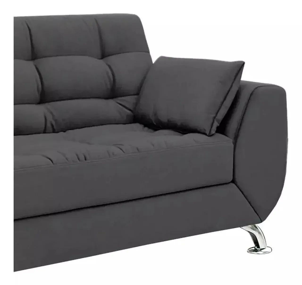 Sofá 2 Lugares Larissa Suede Cinza - Modern - Foto 4