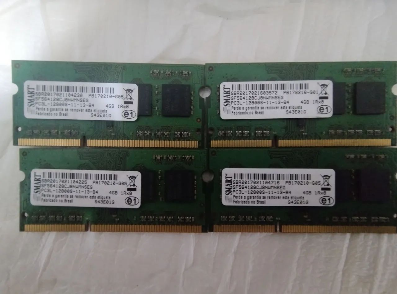 Memória pc3l Notebook Smart 12800 4GB