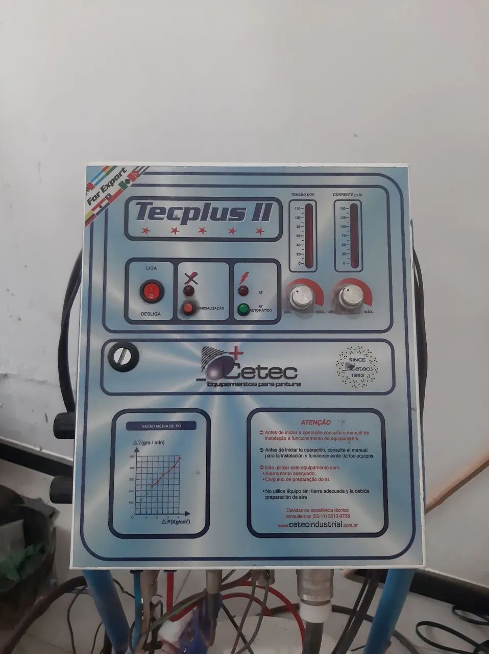 Equipamentos de pintura a pó,  eletrostática 