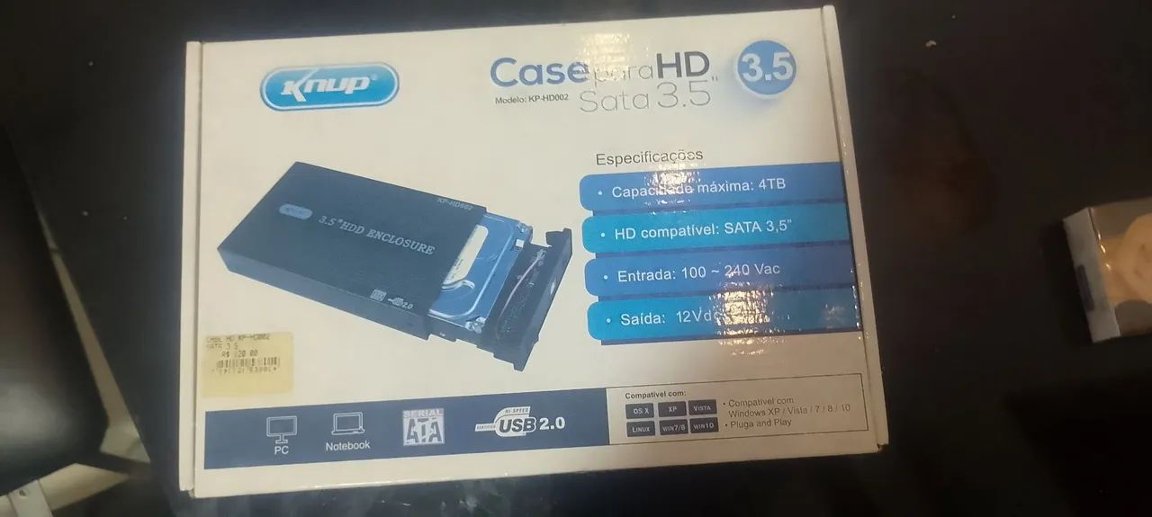 Case para HD 3.5 com HD de 1T