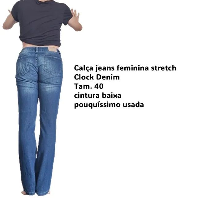 Calça jeans feminina stretch Clock Denim Tam. 40 - Foto 3
