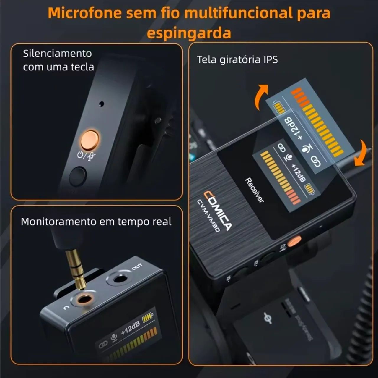 Microfone Sem Fio COMICA VM30<br>Câmera - - Foto 4