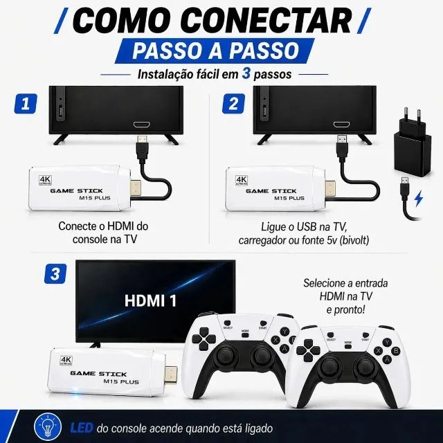 Console Retrô 32Gb  HDMI Wireless M15 Plus - Foto 5