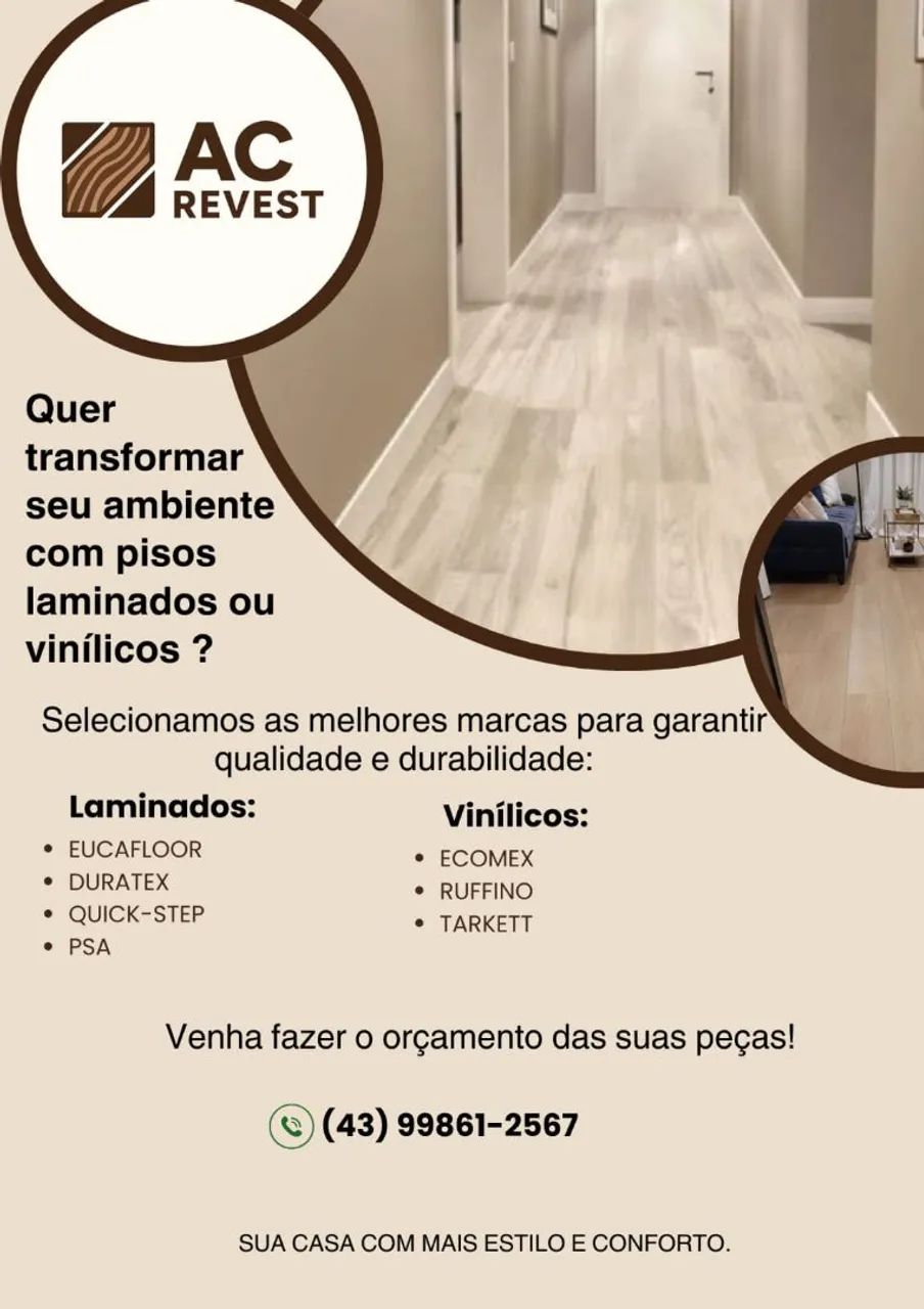 Vendas de piso laminado e vinilico