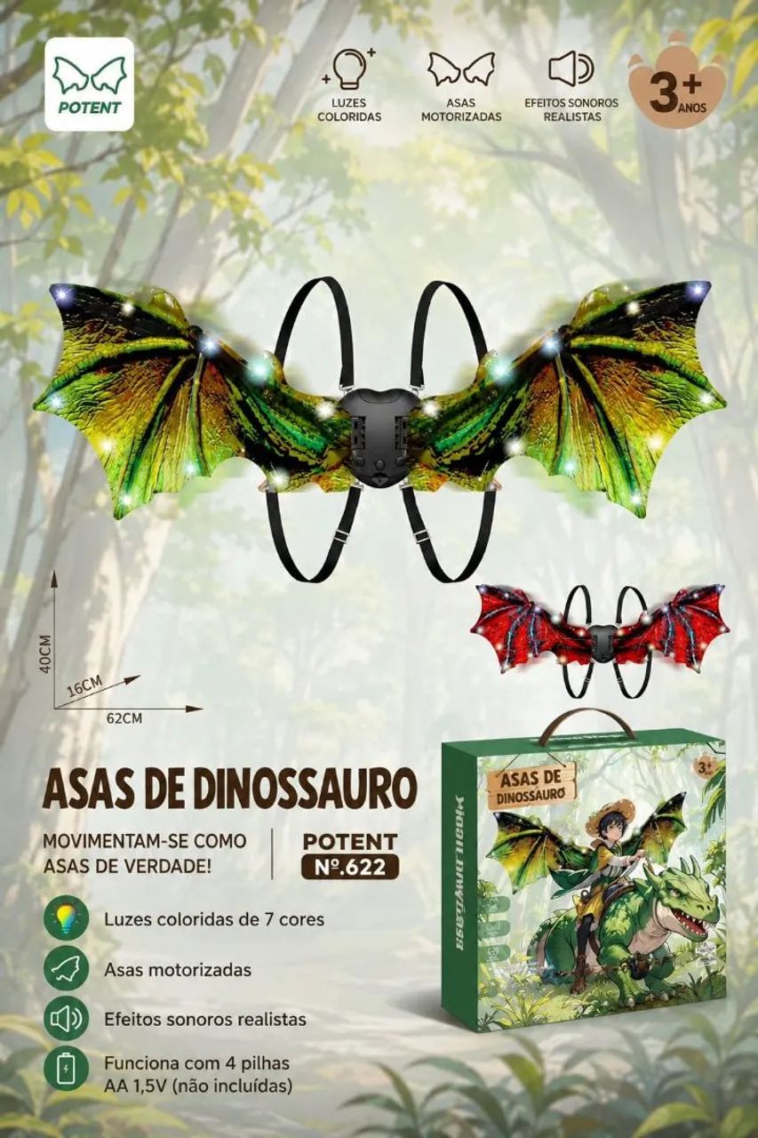 Asas de dragão com movimento 
