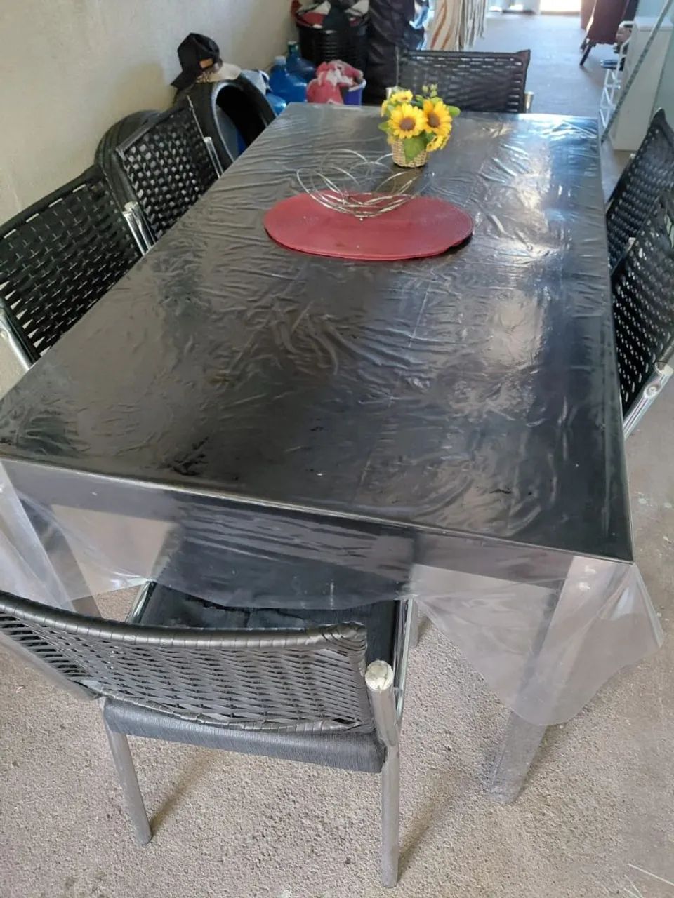 Mesa de jantar tampa blindex