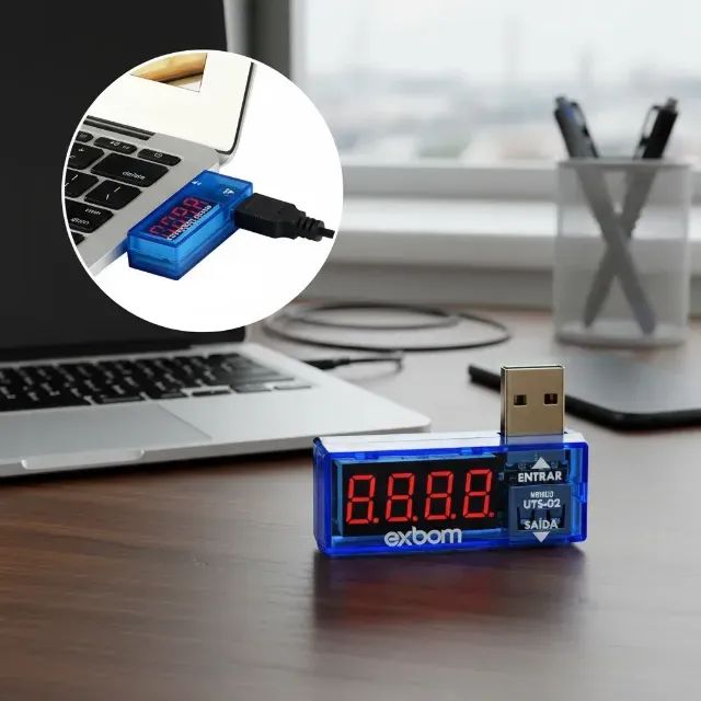 Testador Digital De Tensão, Amperagem Usb Exbom Uts-02  - Foto 3