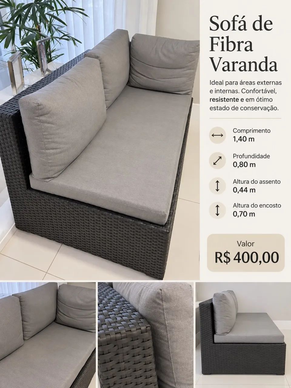 Sofá de Fibra Varanda 
