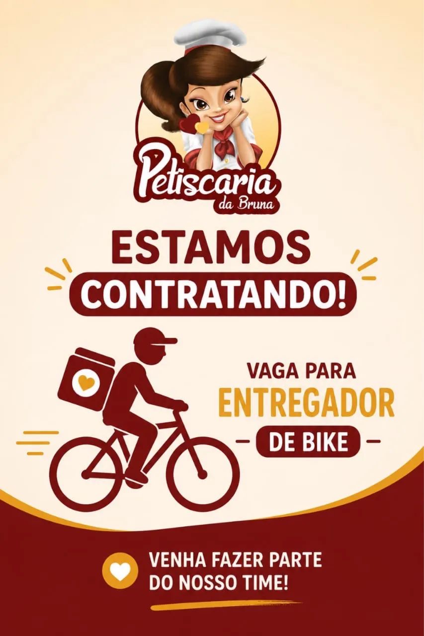 Vaga para entregar só pra quem tem bicicleta 