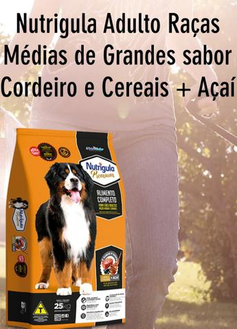 Ração Nutrigula Premium Adulto 25kg *Avista* Sabor Cordeiro e Cereais + Asai - Foto 2