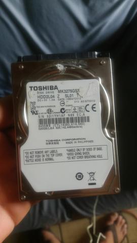V/T HD DE NOTEBOOK 320 GB 130,00 zap *