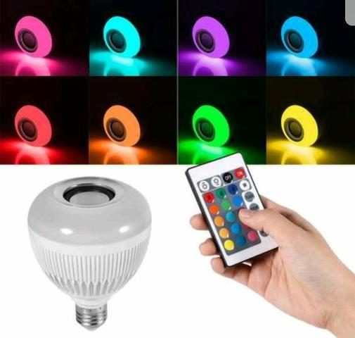 Lâmpada Led Music Bluetooth Rgb 12w Controle Remoto Top