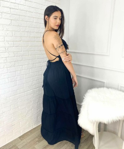 Vestido Longo Romântico 