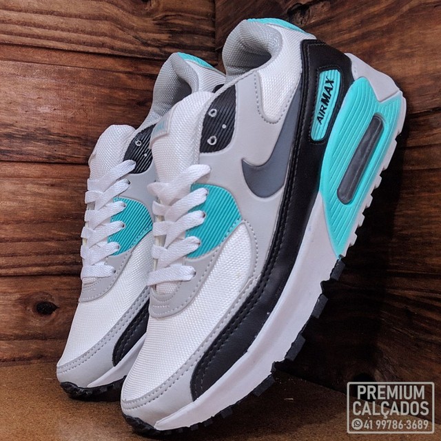 air max 90 branco e verde agua