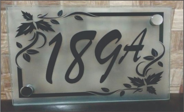 Placa de endereço em vidro - Foto 2