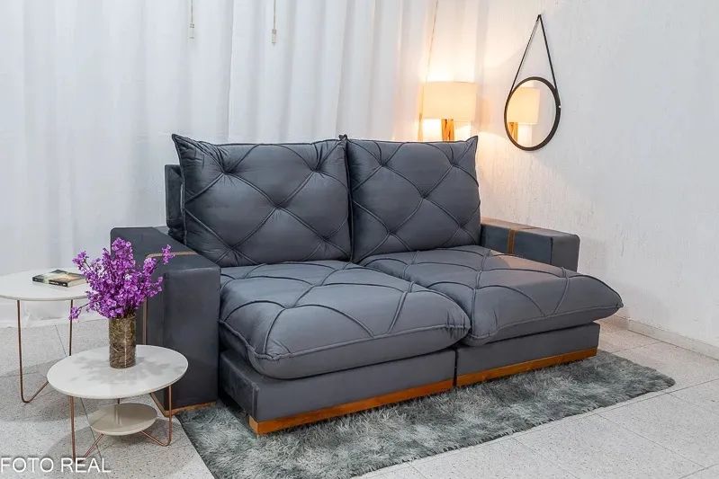 Sofá Retrátil Reclinável 2.50m Vênus D33 e Molas Ensacadas rf654