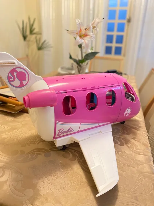 Avião de Brinquedo Rosa Barbie