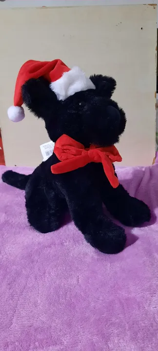 Cachorro natalino com gorro
