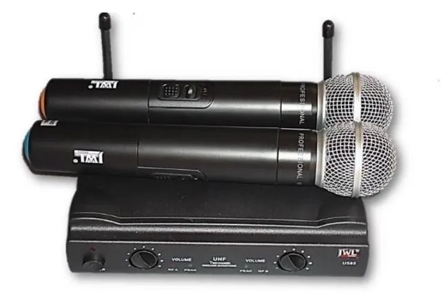 Novo Microfones Sem Fio Profissional Dinâmico Duplo Sem Ruido Uhf - Foto 3