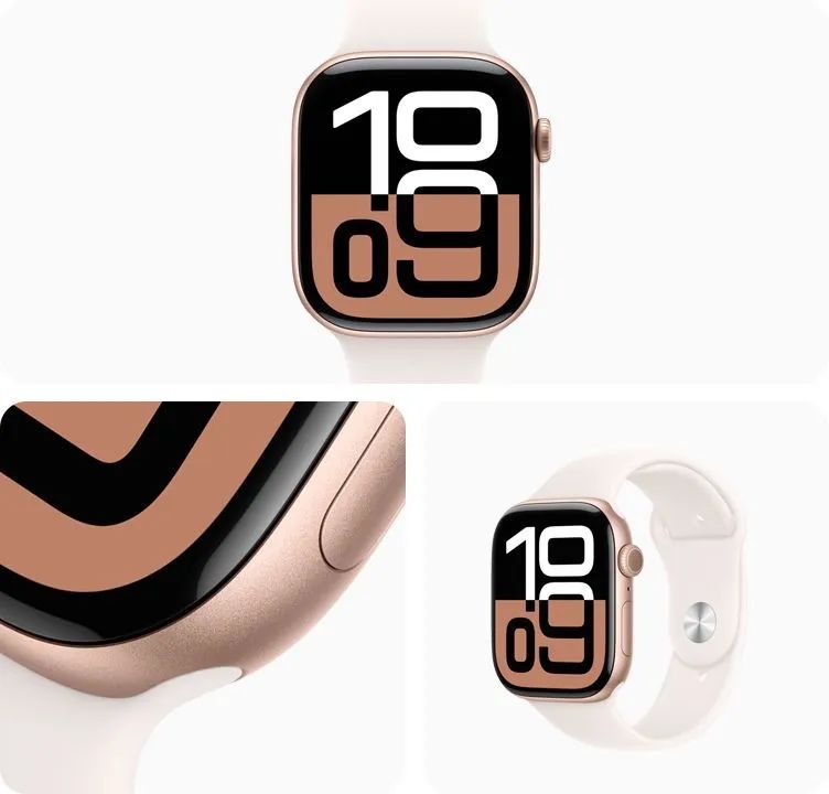 Apple Watch Series 10 46MM - Ouro Rosa e Prata - Novo Lacrado