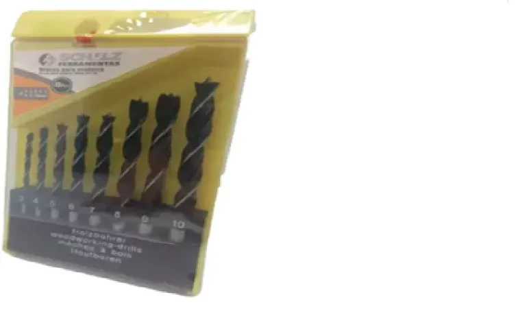 Kit jogo de brocas helicoidais para madeira com 8 peças
