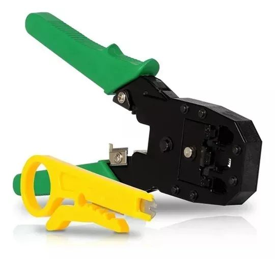 Alicate Crimpar Conector RJ45 Rj11 + Brinde 2 conector e 2 capa p/ conector - Foto 4