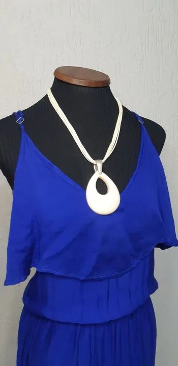 Vestido Longo Azul Royal viscose  - Foto 4