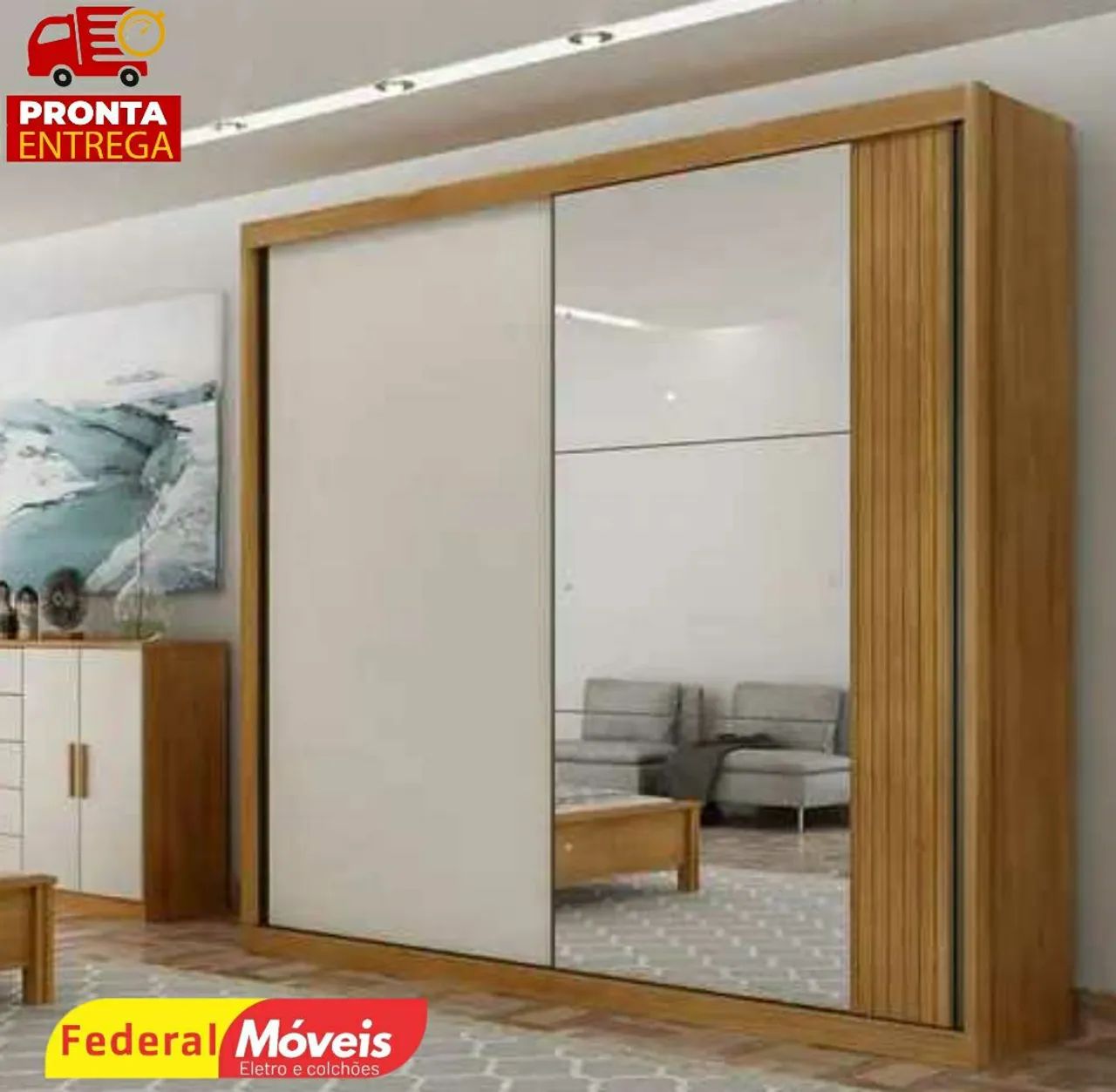 Guarda Roupa 2 Portas e 4 Gavetas Novo Pronta Entrega 