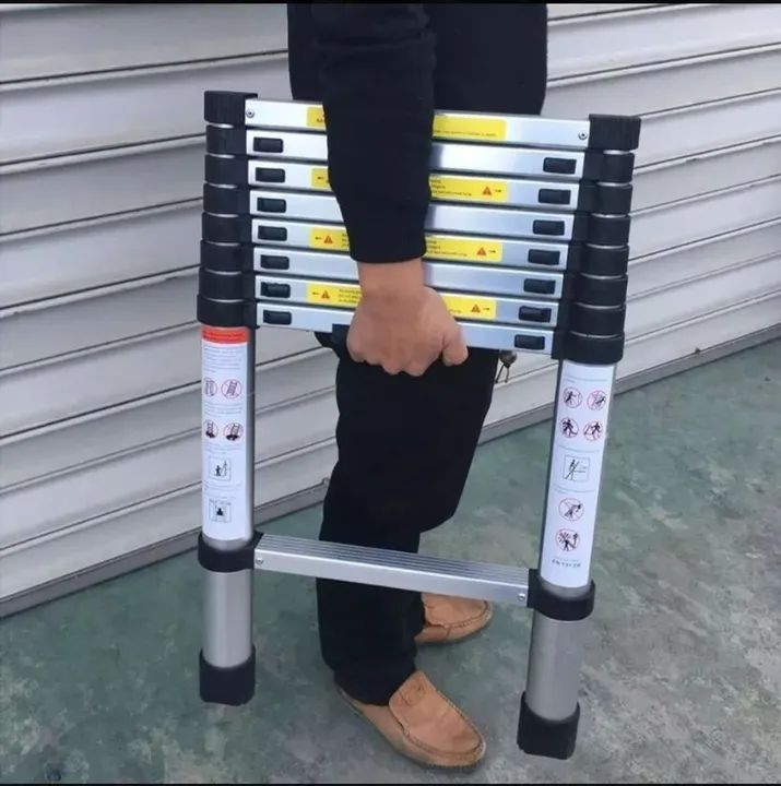 Escada Telescópica 13 Degraus 5m Original De Alumínio - Foto 6