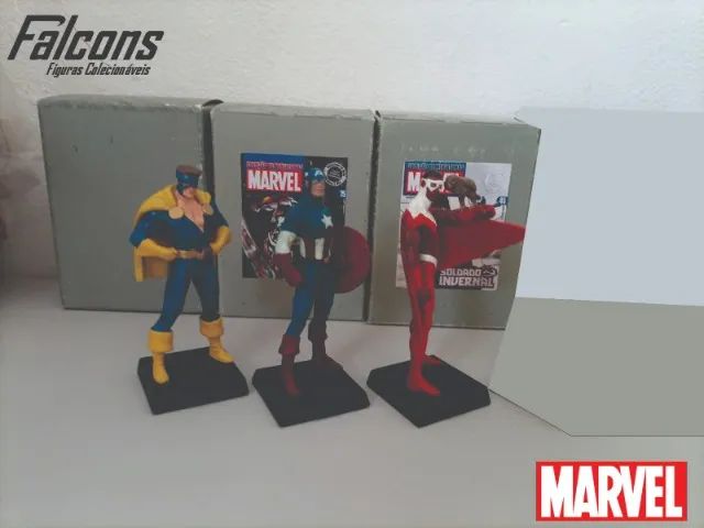 Lote Coleção Miniaturas Marvel Eaglemoss Capitão América - 3 peças - Foto 5