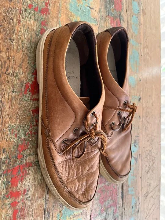 Sapatos de Couro Marrom Democrata n 42
