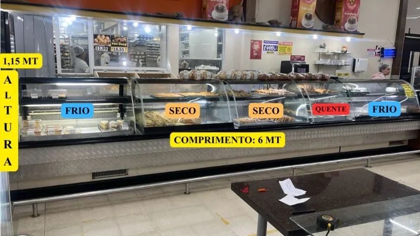 Balcão refrigerado , quente e frio para padaria e supermercados - Foto 3