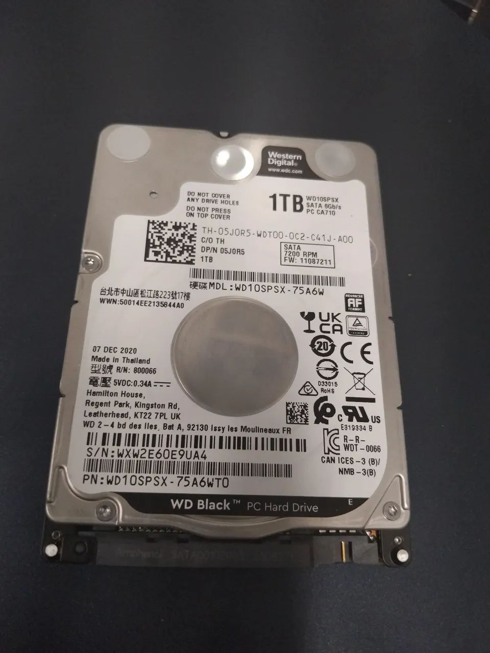 HD WD Black 1TB 7200 RPM SATA 6Gb/s